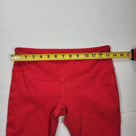 Alo Yoga S/M Goddess Ribbed Leggings Mid Low Rise Red Gray Women's - Picture 4 of 8